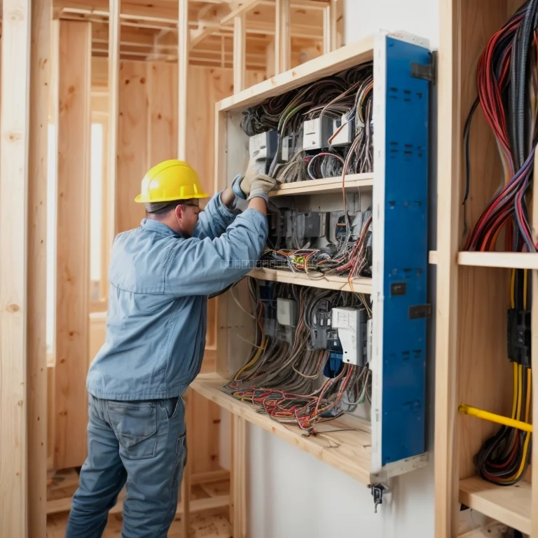 Desenho técnico de rede elétrica para nova construção